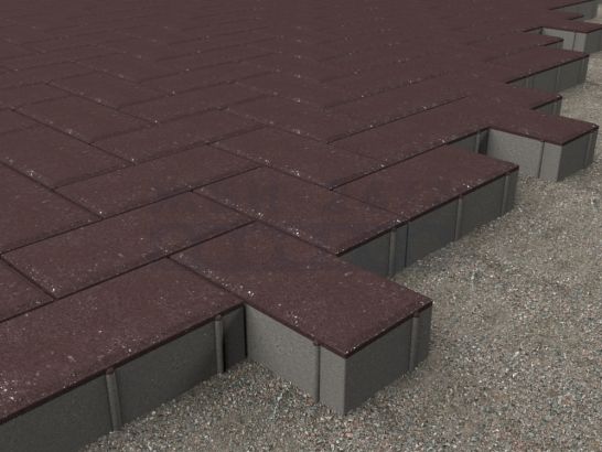 Кирпичик 200x100x60 (коричневый)-укладка
